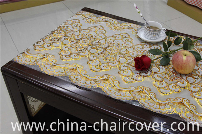 50cm Long Lace Gold/Silver PVC Vinyl Crochet Tablecloth